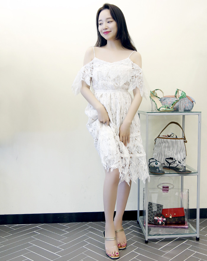 NEW FASHION LADY GIRL DRESS White lace summer dres
