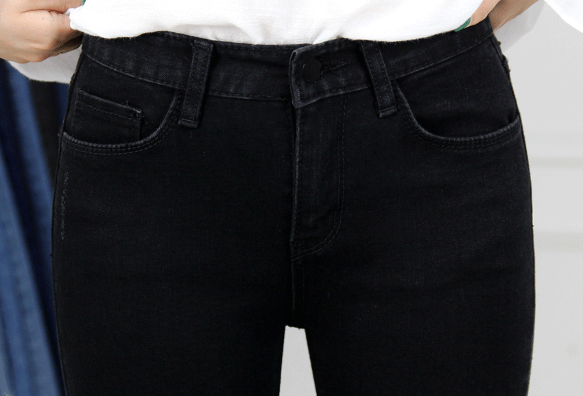 Women Jeans Pants Skirts Black Boots Cut Women Jea
