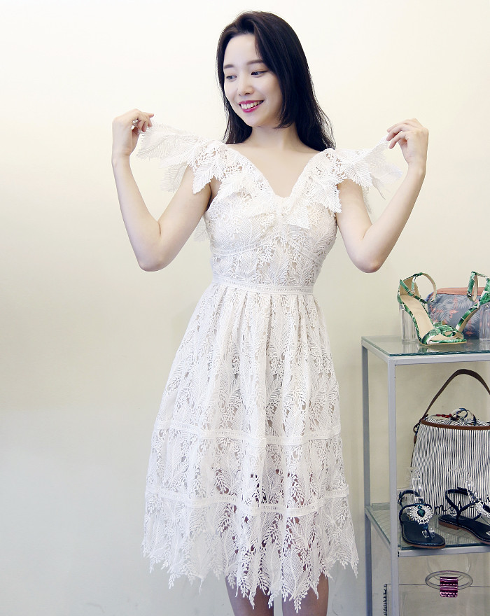 NEW FASHION LADY GIRL DRESS White lace summer dres