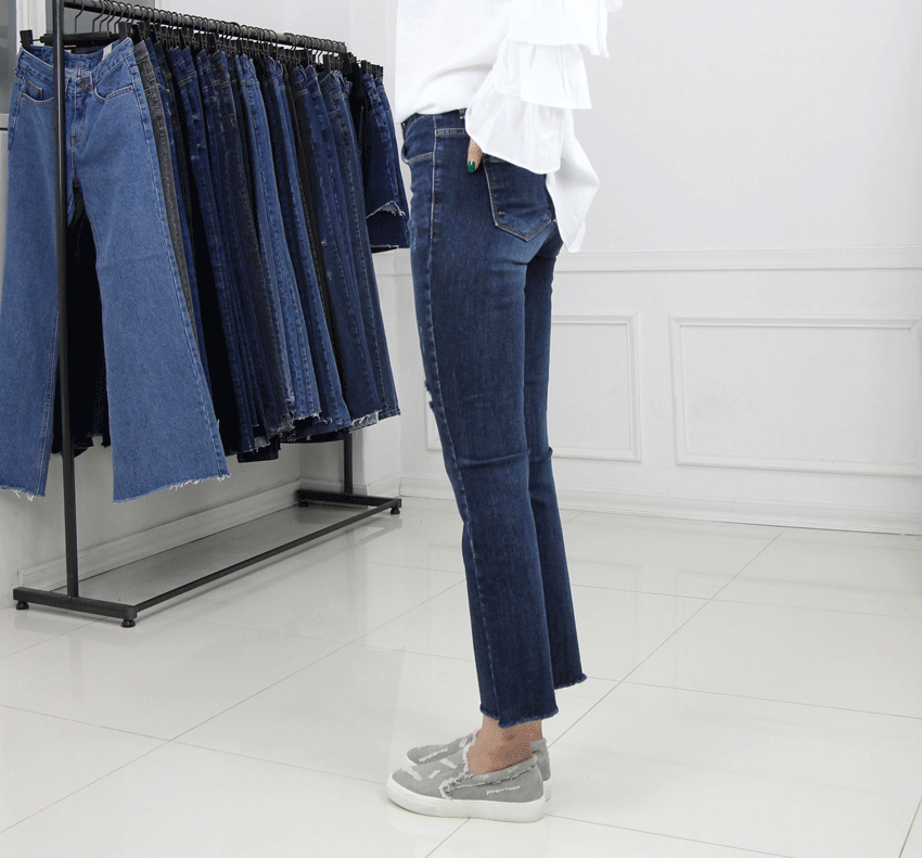 Women Jeans Pants 9 Piece Half Slim Boots Cut Jean