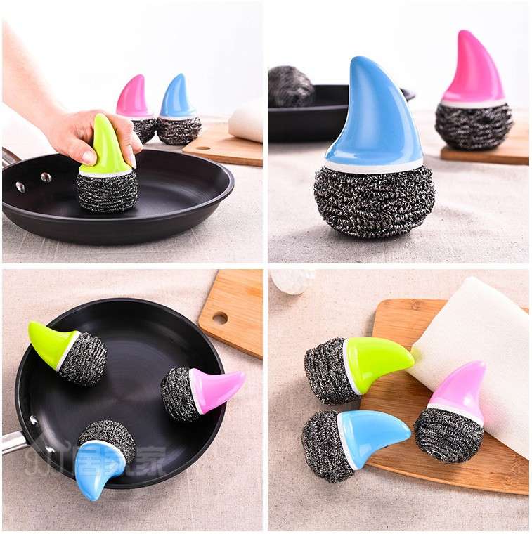 Scrubber Dish Washing Idea Spiked Handle Iron Scru