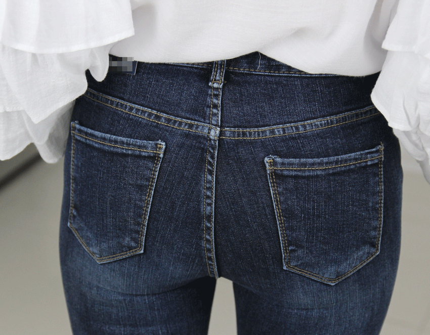 Women Jeans Pants 9 Piece Half Slim Boots Cut Jean