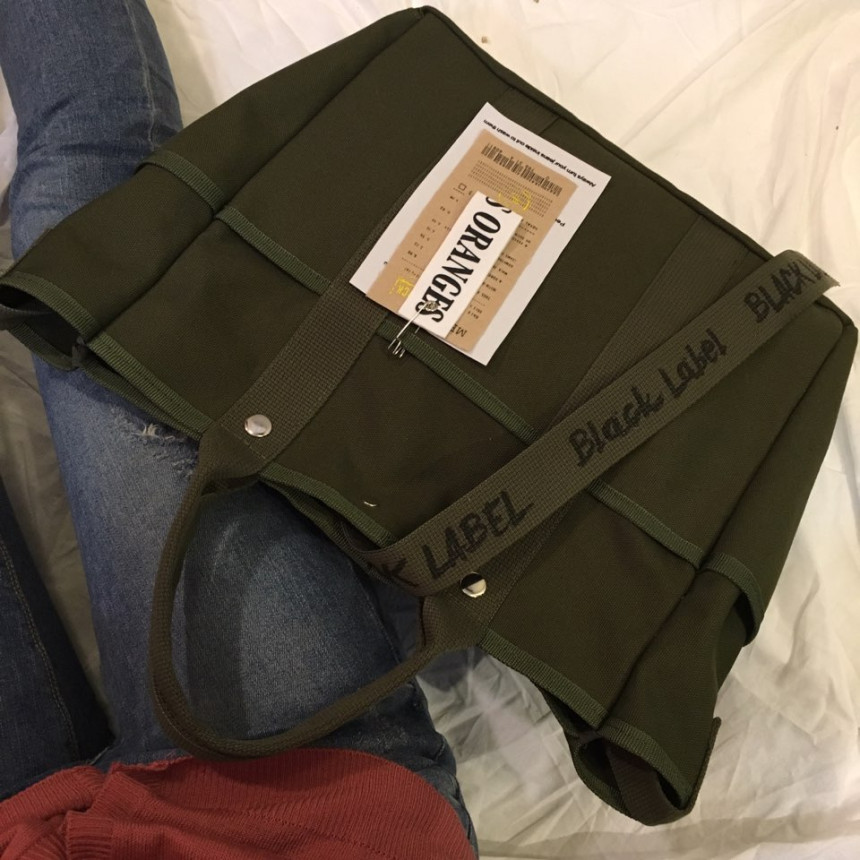 New Women's Bags Black Label Canvas Tote 3color