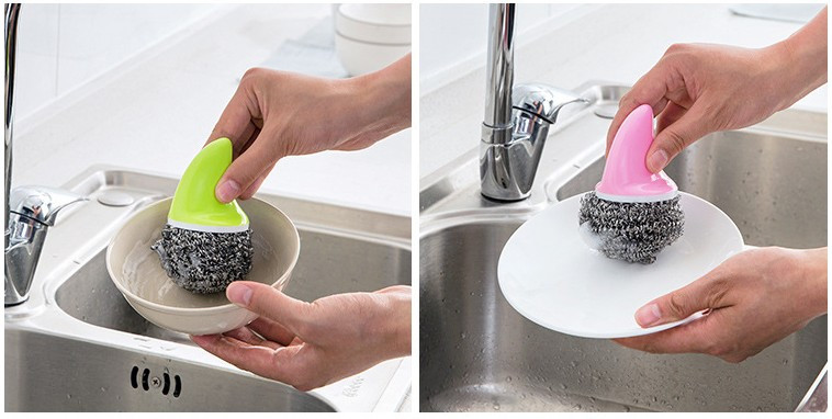 Scrubber Dish Washing Idea Spiked Handle Iron Scru