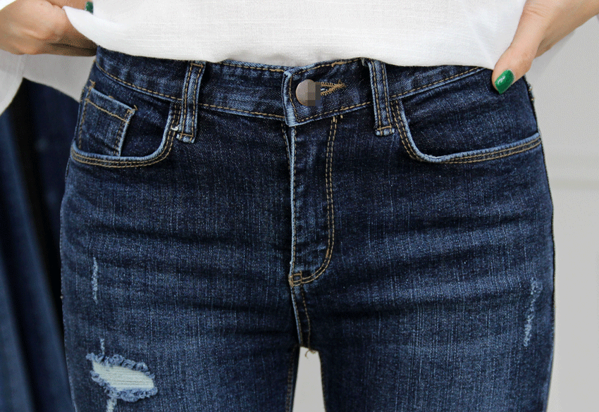 Women Jeans Pants 9 Piece Half Slim Boots Cut Jean