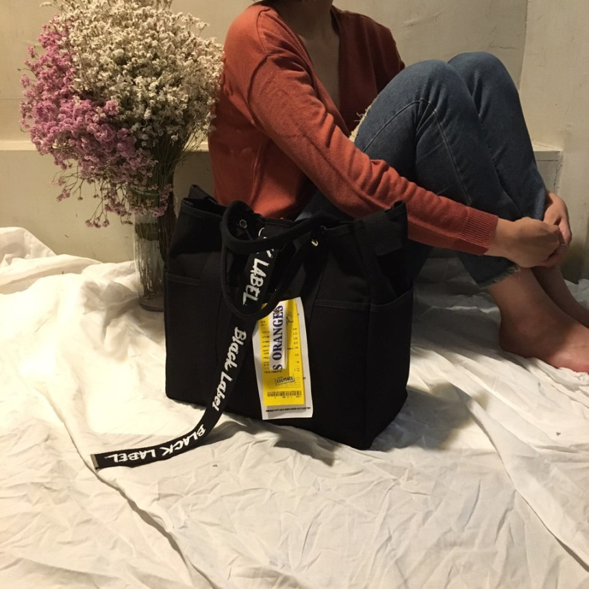 New Women's Bags Black Label Canvas Tote 3color
