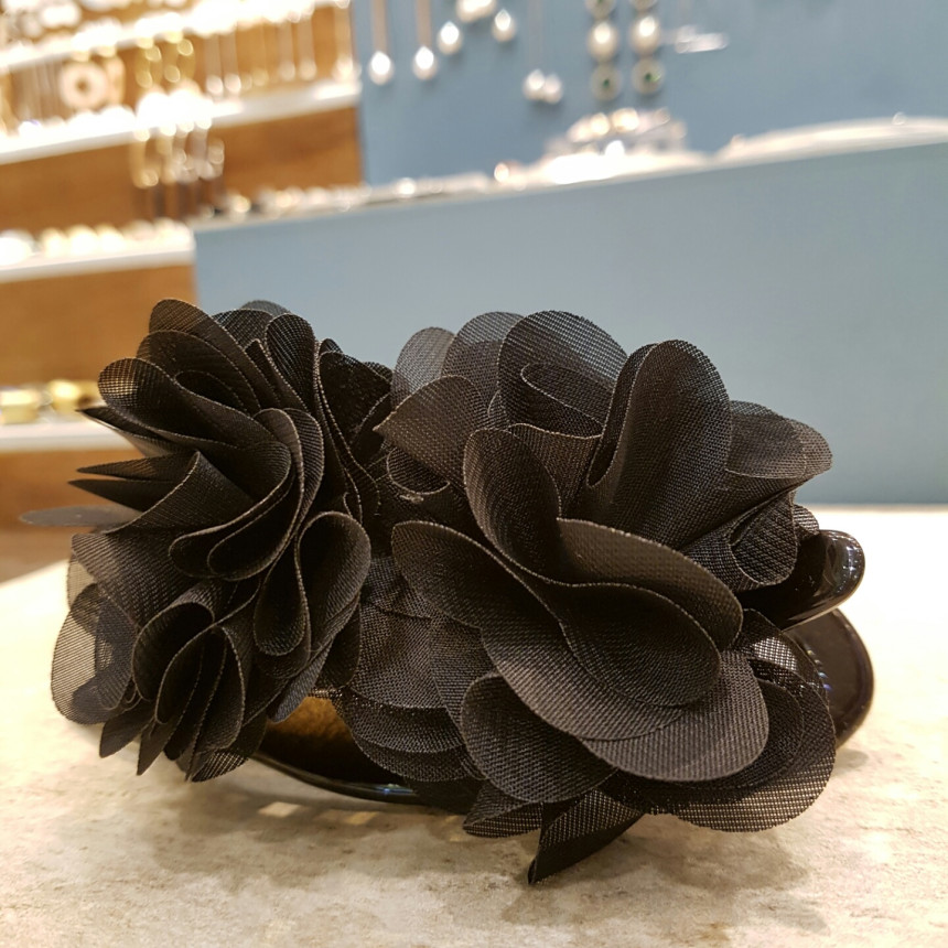 New Black Flower Double Head Big Size Tong Pin