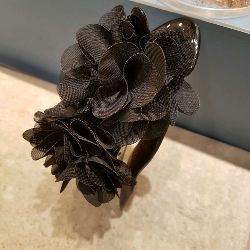 New Black Flower Double Head Big Size Tong Pin