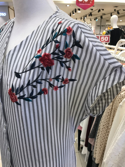 New Valley Girls Embroidered Striped Shirt Dress 2