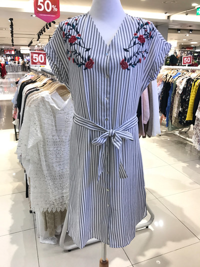 New Valley Girls Embroidered Striped Shirt Dress 2