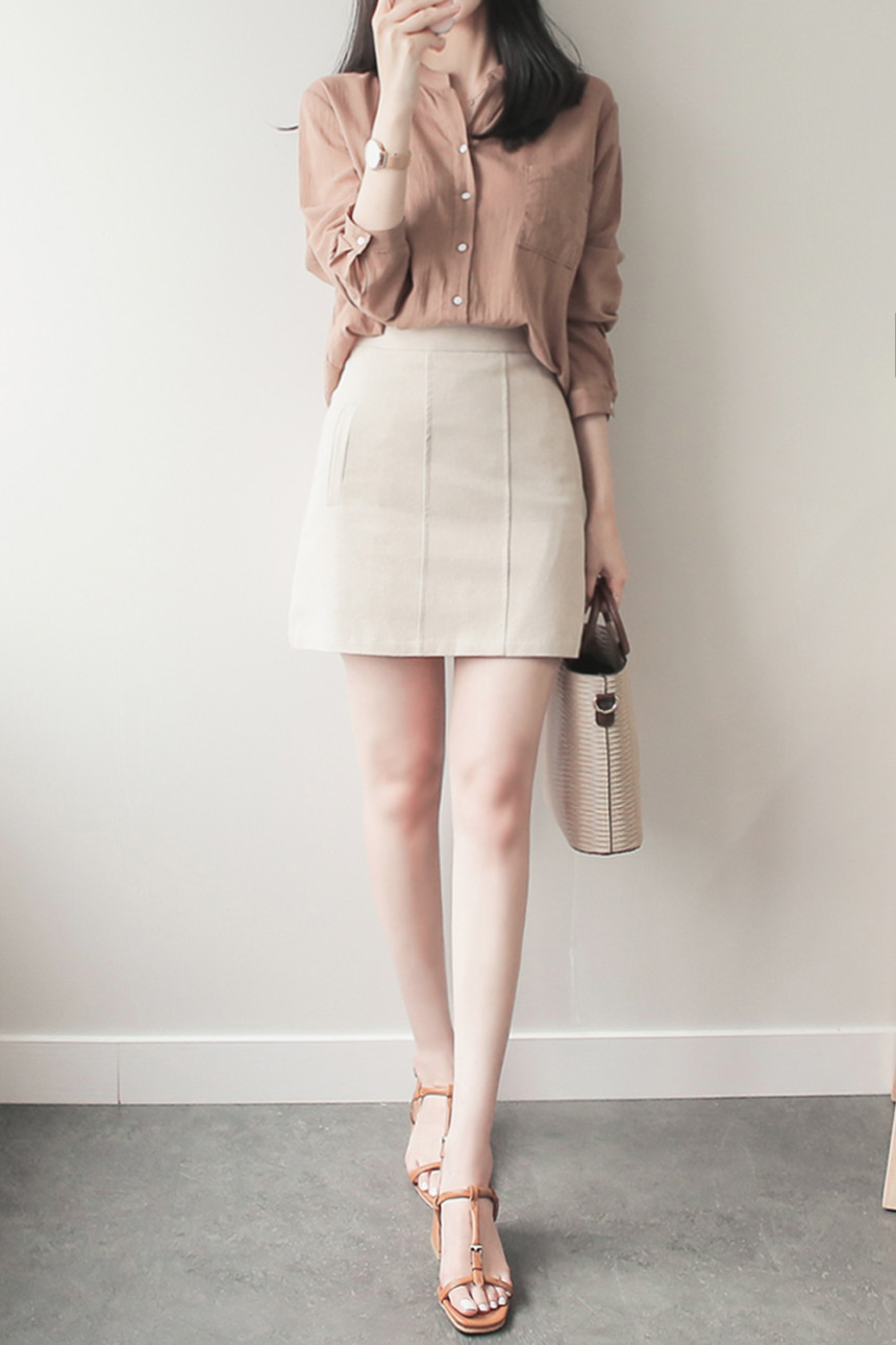 NEW FASHION LADY GIRL Blouse Henley Neck Basic