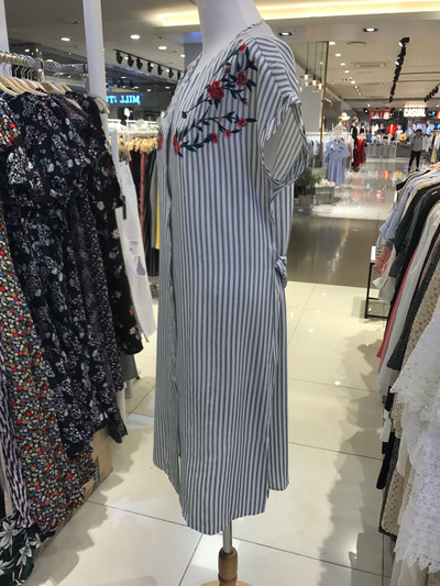 New Valley Girls Embroidered Striped Shirt Dress 2