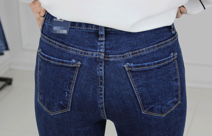 Women Jeans Pants JINCHEN span boots cut jeans hig