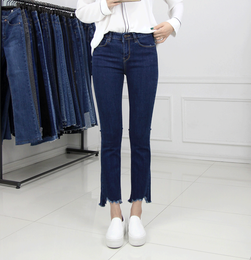 Women Jeans Pants JINCHEN span boots cut jeans hig