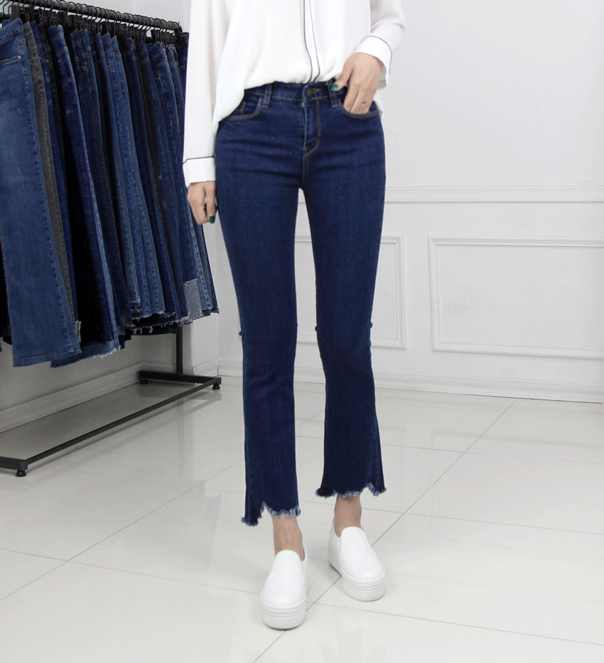 Women Jeans Pants JINCHEN span boots cut jeans hig