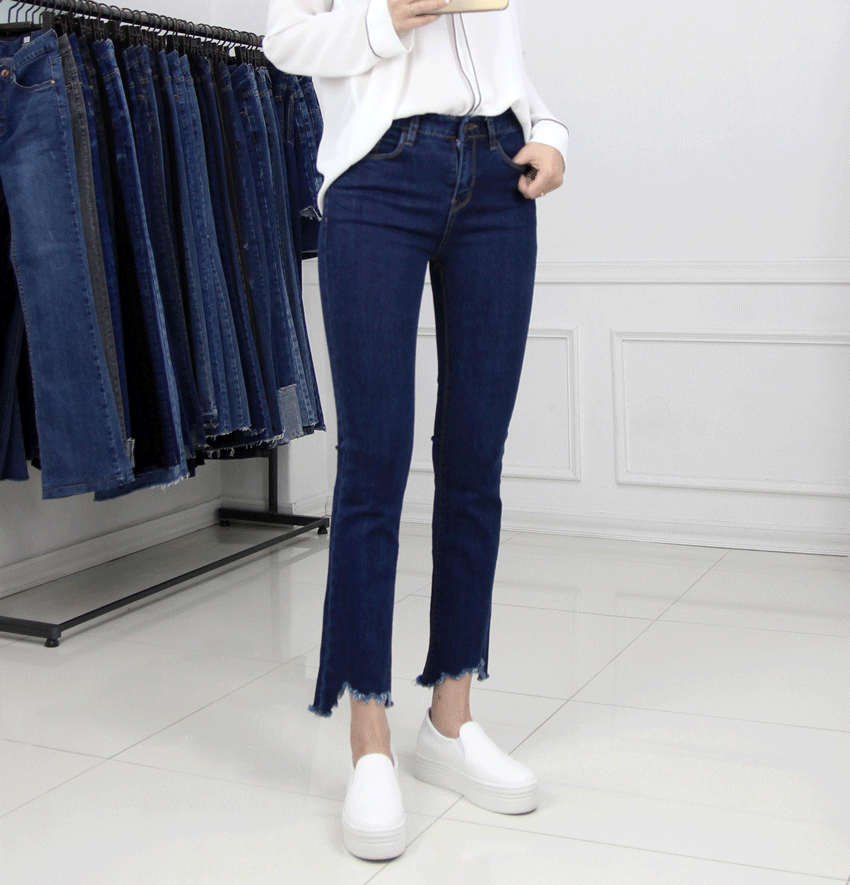 Women Jeans Pants JINCHEN span boots cut jeans hig