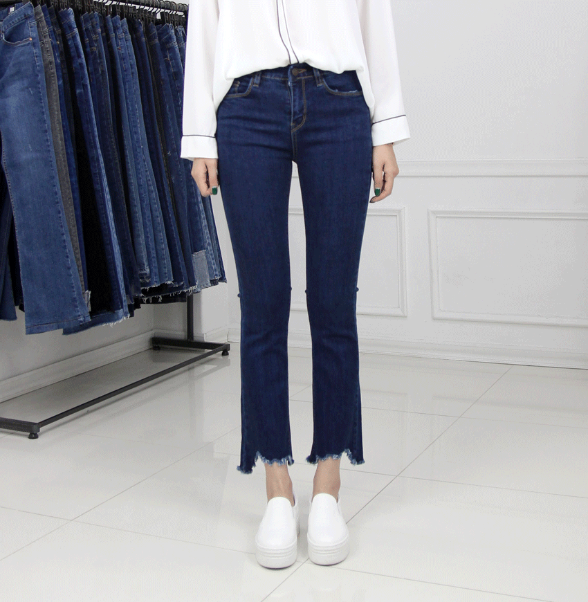 Women Jeans Pants JINCHEN span boots cut jeans hig