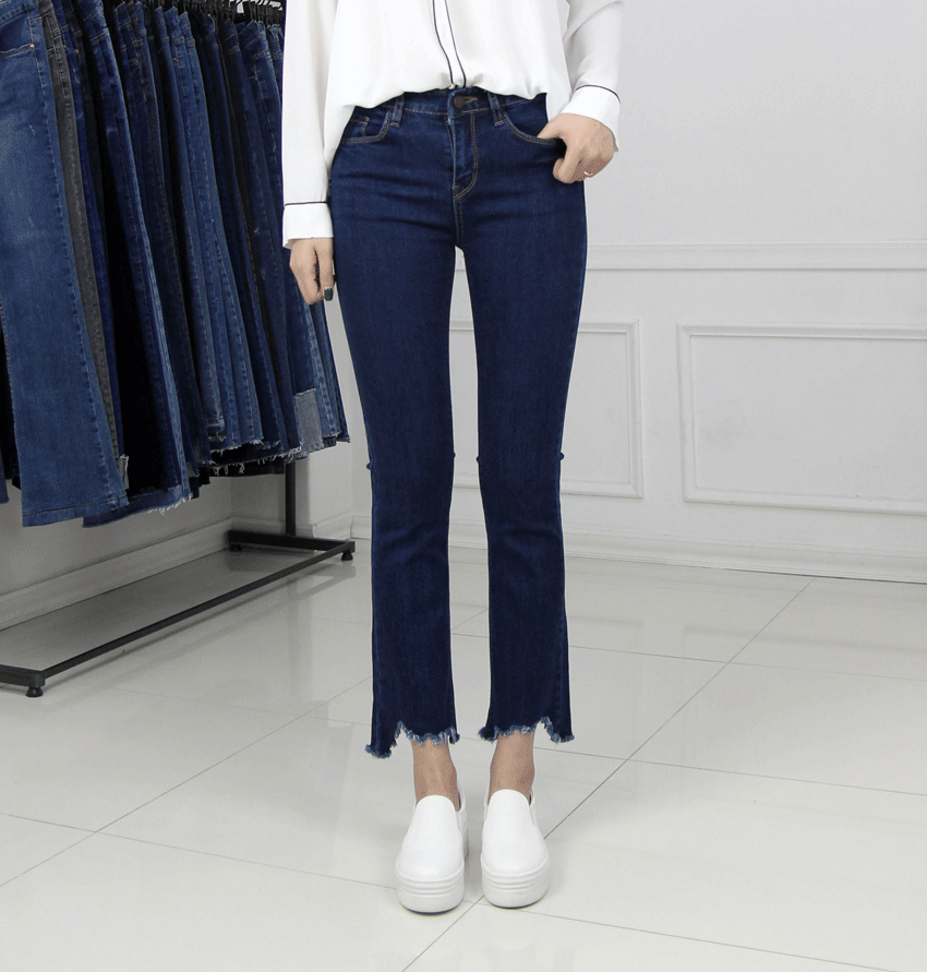 Women Jeans Pants JINCHEN span boots cut jeans hig