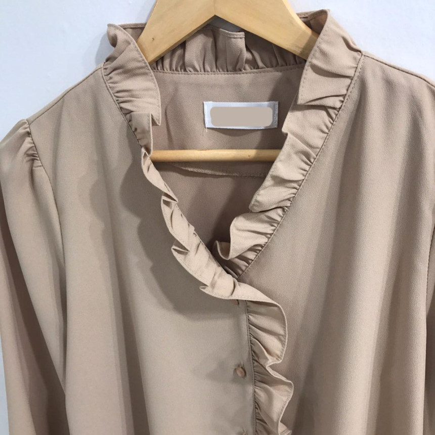 NEW FASHION LADY GIRL Blouse Ruffle Frilled Neck B