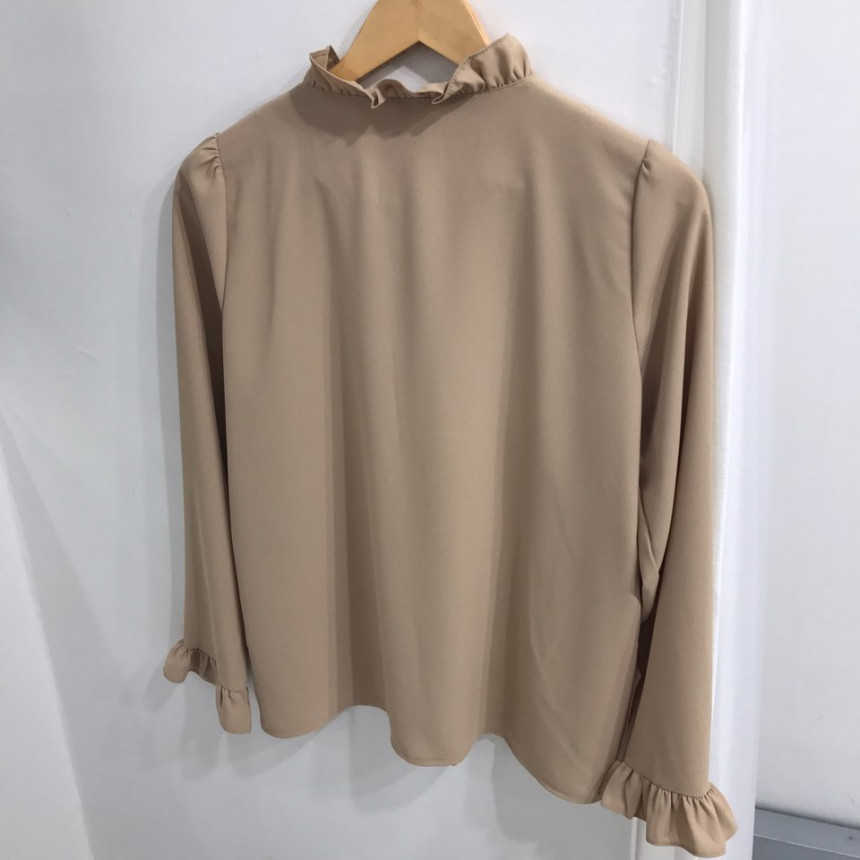 NEW FASHION LADY GIRL Blouse Ruffle Frilled Neck B