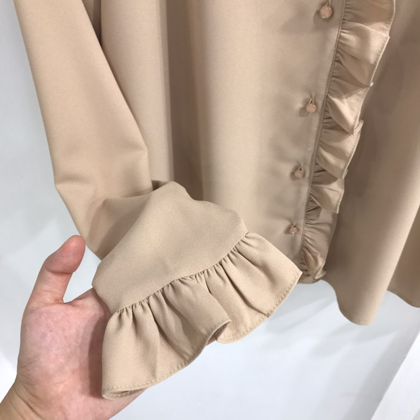 NEW FASHION LADY GIRL Blouse Ruffle Frilled Neck B