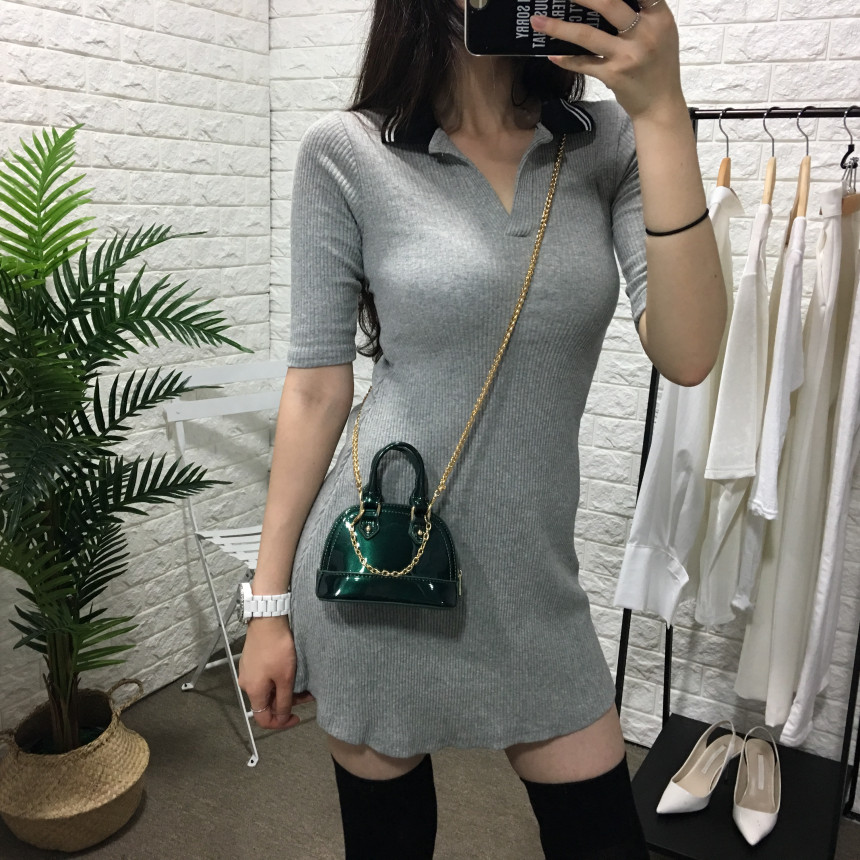 New enamel mini tote chain chain cross back bag po