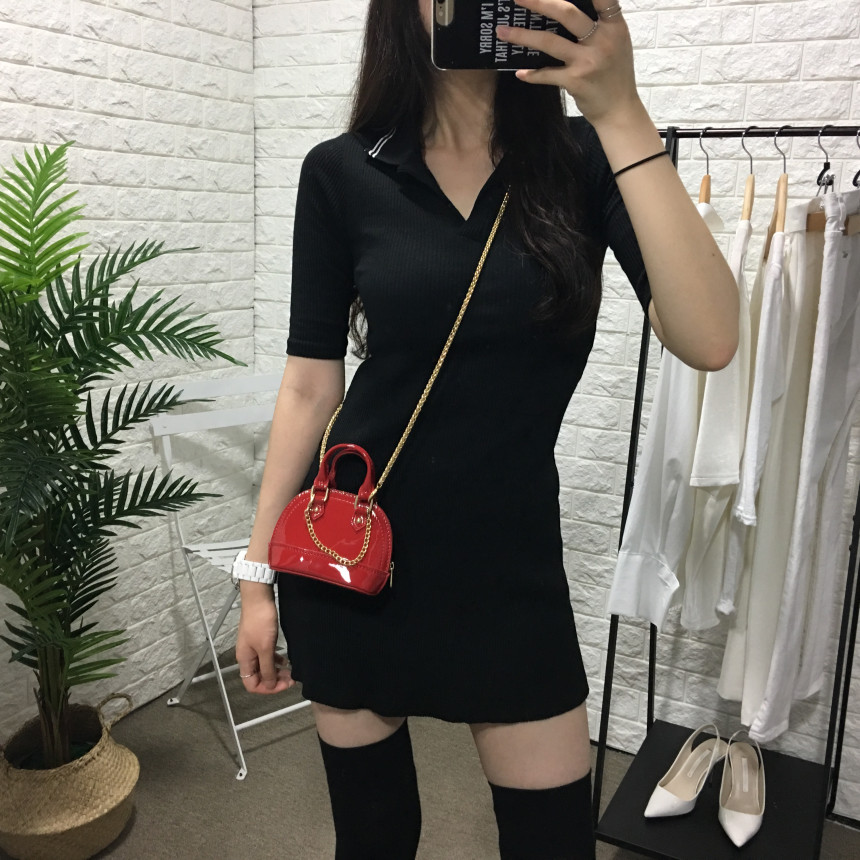 New enamel mini tote chain chain cross back bag po