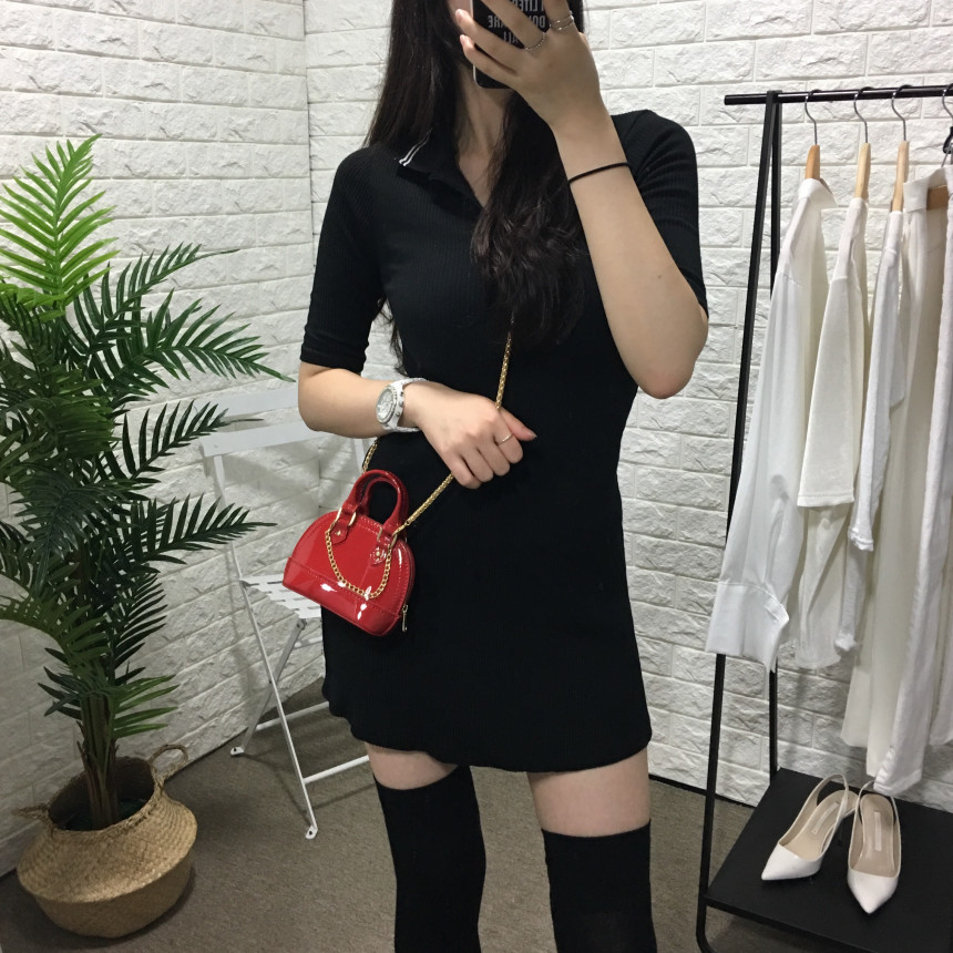New enamel mini tote chain chain cross back bag po