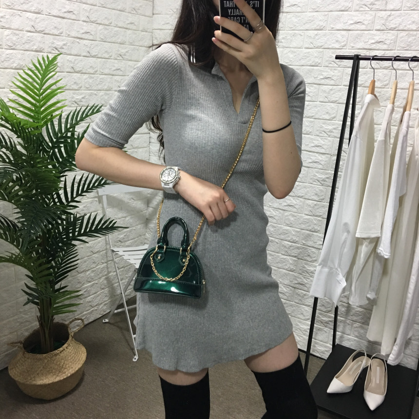 New enamel mini tote chain chain cross back bag po