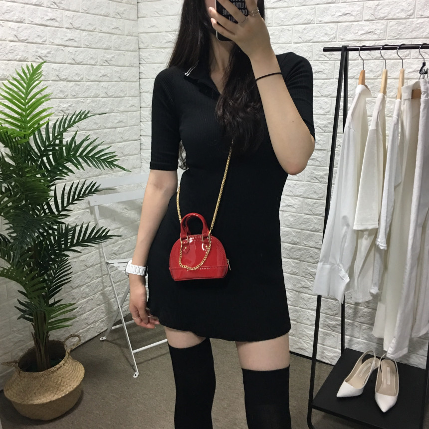 New enamel mini tote chain chain cross back bag po