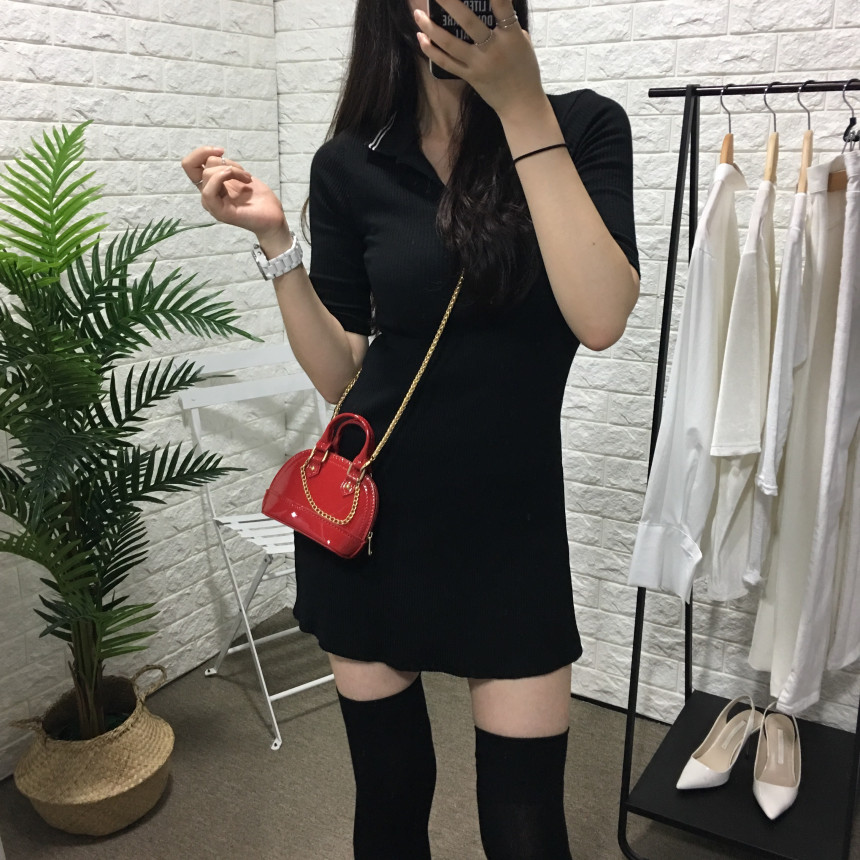 New enamel mini tote chain chain cross back bag po