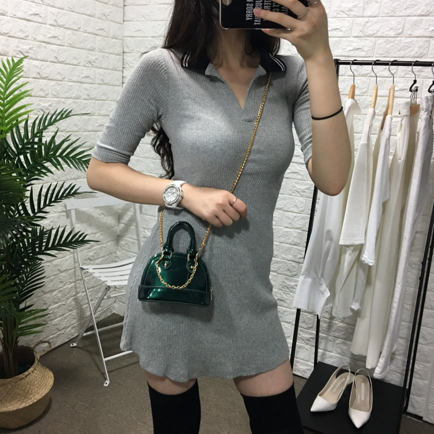 New enamel mini tote chain chain cross back bag po