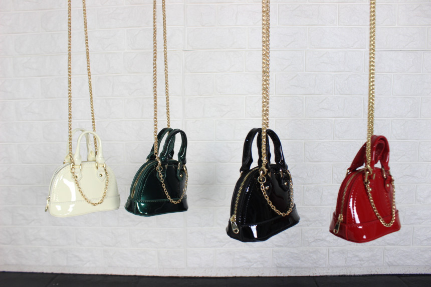 New enamel mini tote chain chain cross back bag po