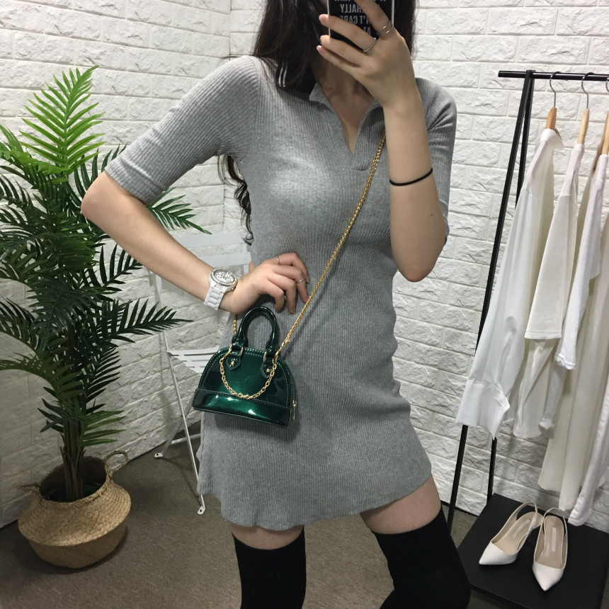 New enamel mini tote chain chain cross back bag po