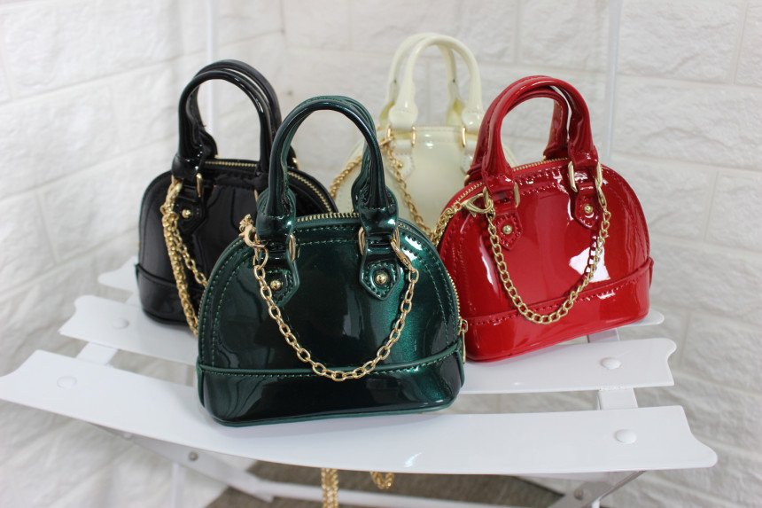 New enamel mini tote chain chain cross back bag po