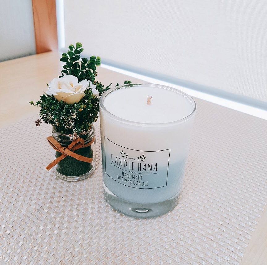 Two-tone soya candle 7oz, 9oz transparent containe