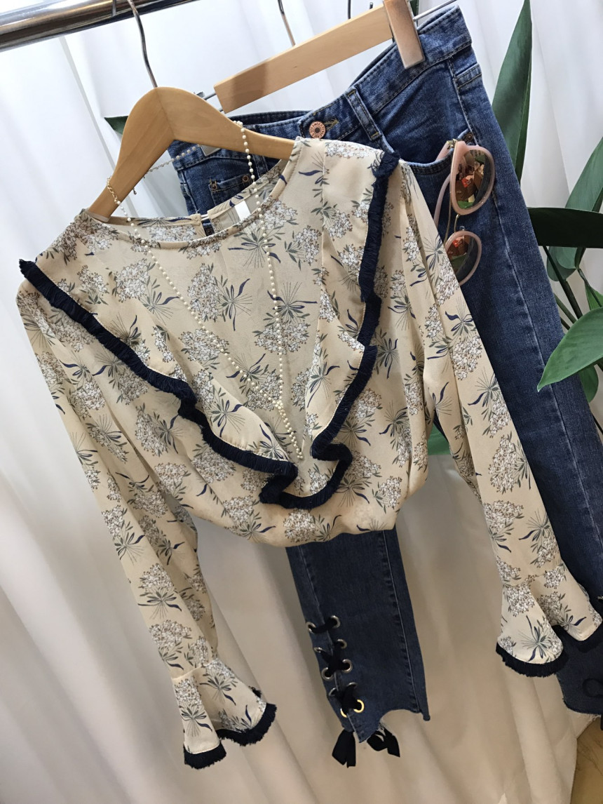 NEW FASHION LADY GIRL Blouse Surgical Flower Blous