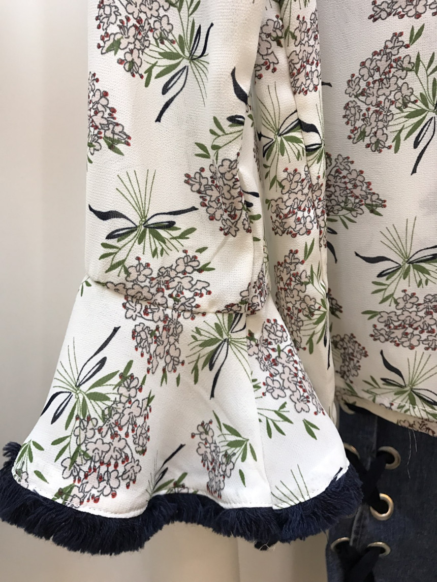 NEW FASHION LADY GIRL Blouse Surgical Flower Blous