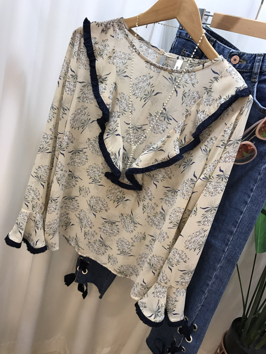 NEW FASHION LADY GIRL Blouse Surgical Flower Blous