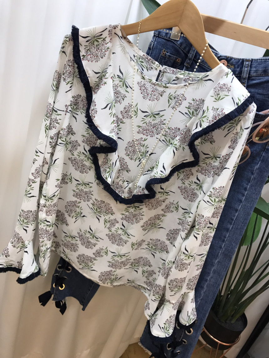 NEW FASHION LADY GIRL Blouse Surgical Flower Blous