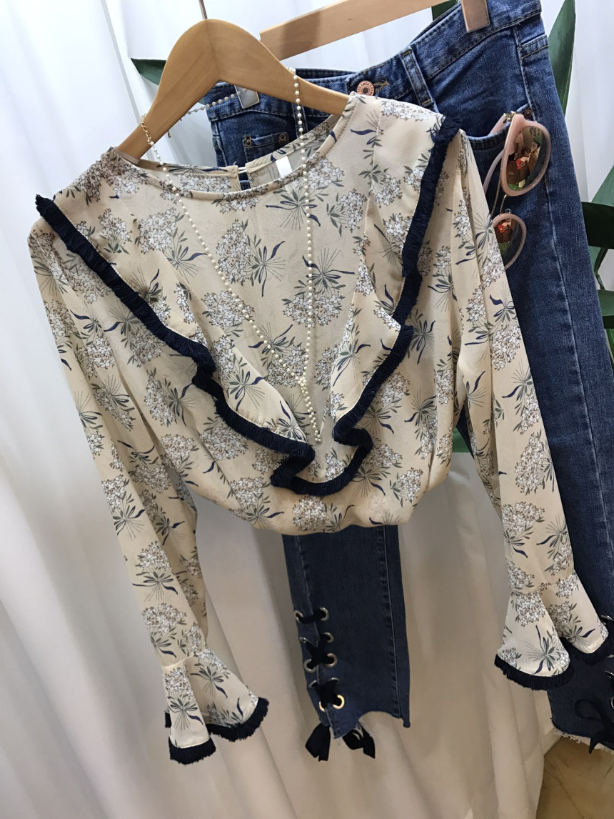 NEW FASHION LADY GIRL Blouse Surgical Flower Blous