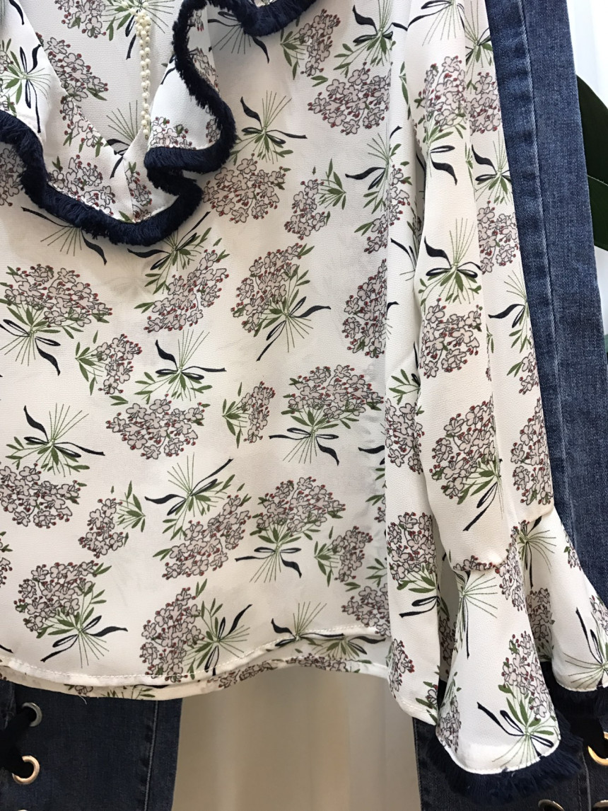 NEW FASHION LADY GIRL Blouse Surgical Flower Blous