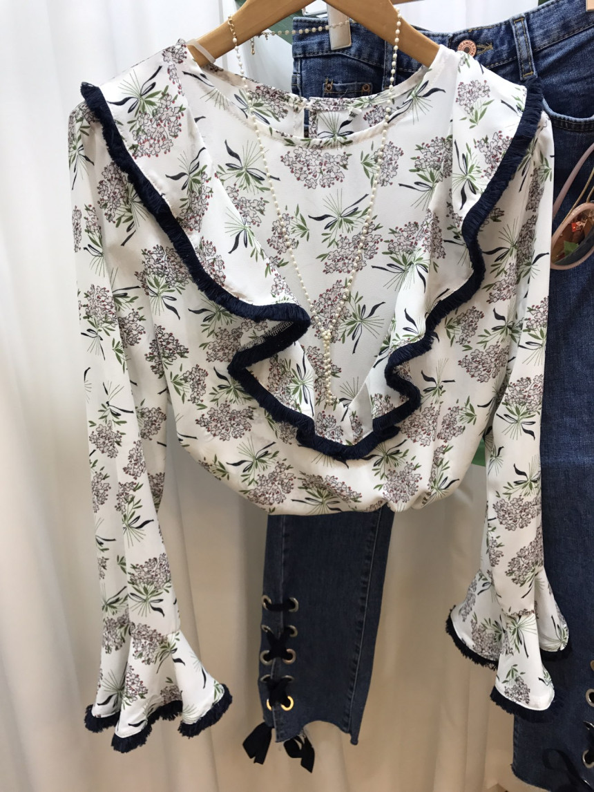 NEW FASHION LADY GIRL Blouse Surgical Flower Blous