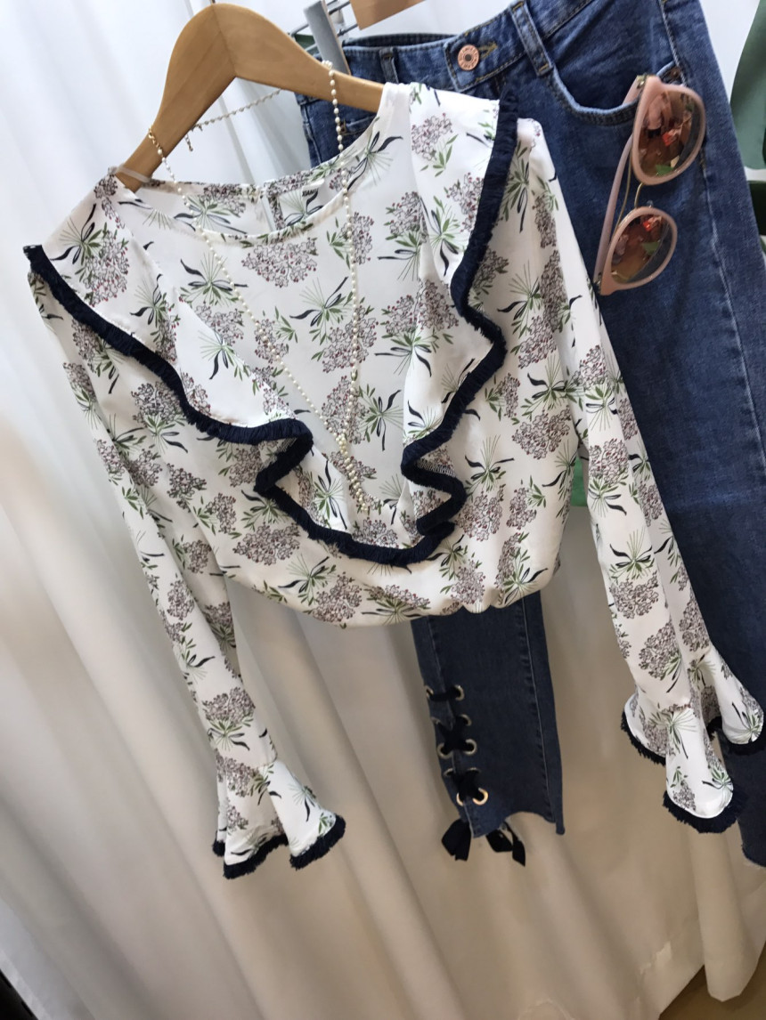 NEW FASHION LADY GIRL Blouse Surgical Flower Blous