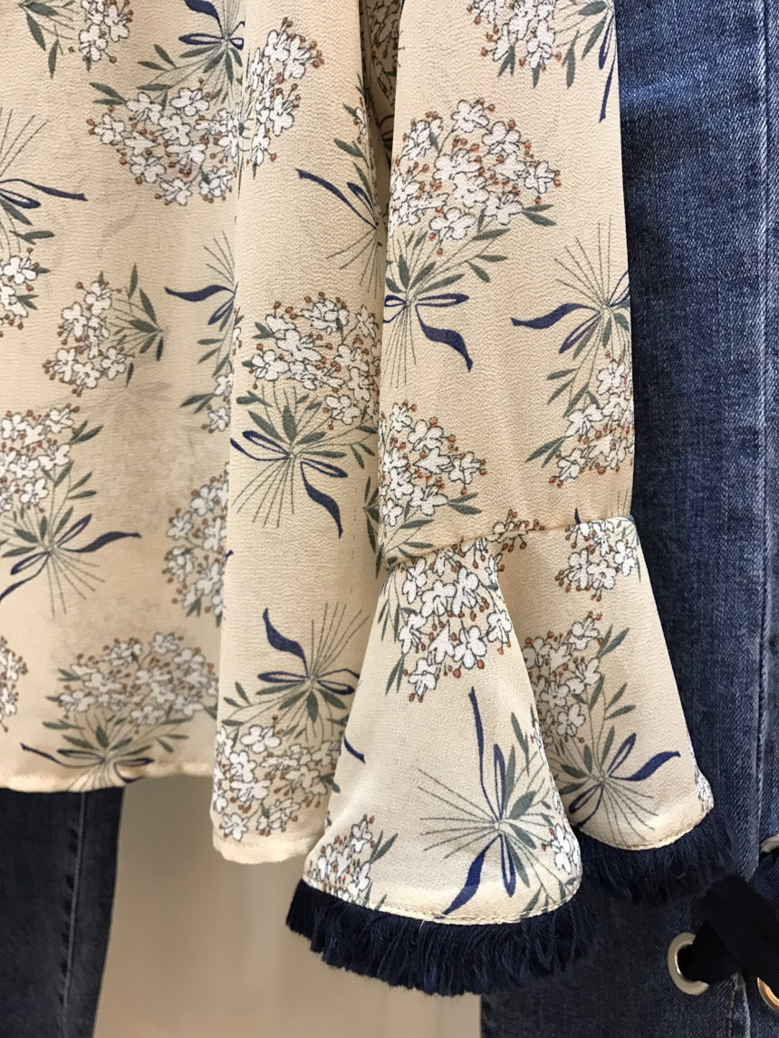 NEW FASHION LADY GIRL Blouse Surgical Flower Blous