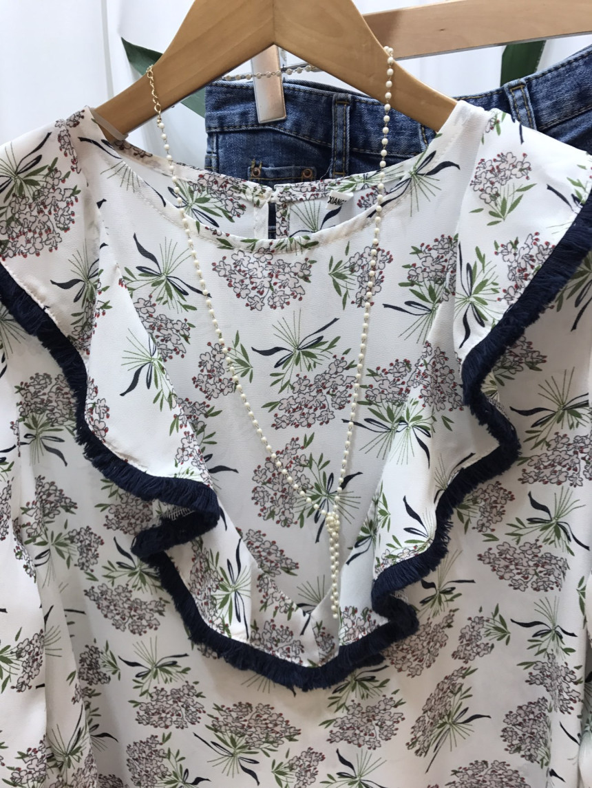 NEW FASHION LADY GIRL Blouse Surgical Flower Blous