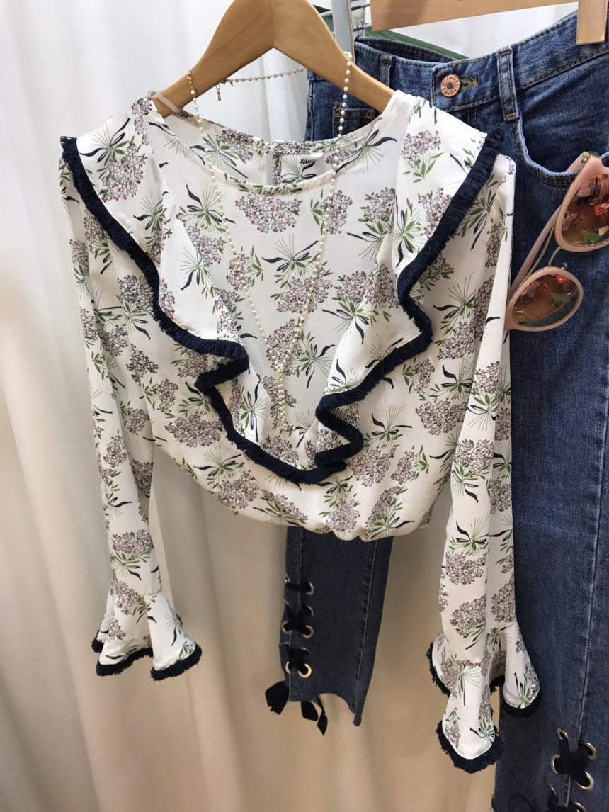 NEW FASHION LADY GIRL Blouse Surgical Flower Blous