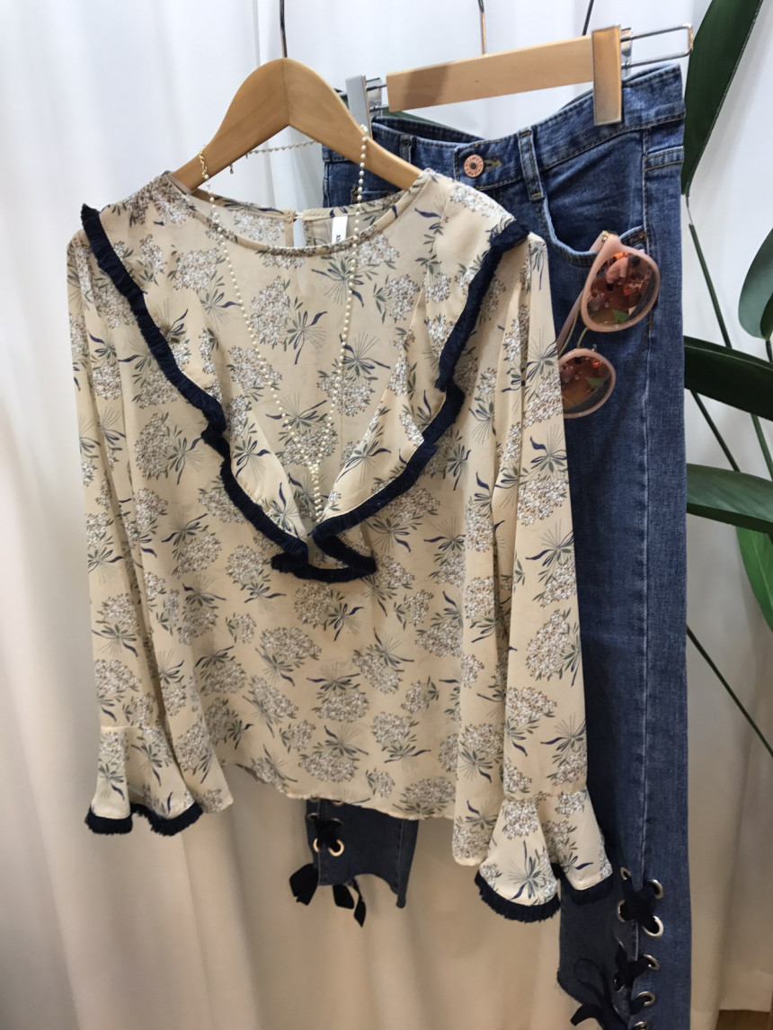 NEW FASHION LADY GIRL Blouse Surgical Flower Blous