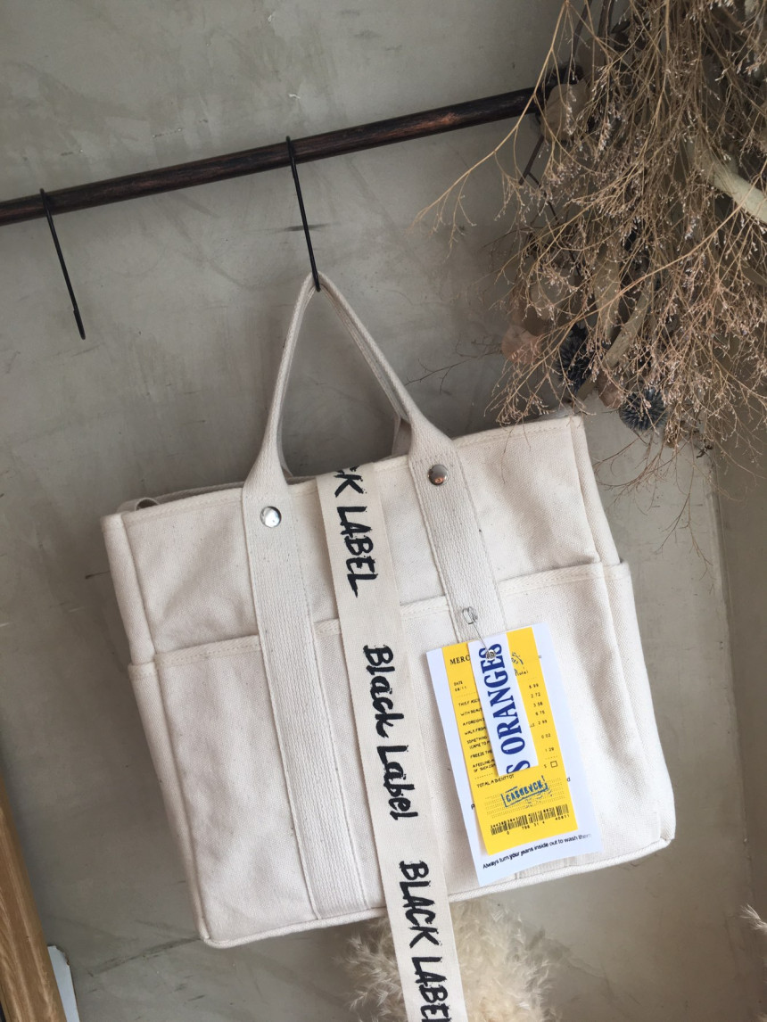 New Women's Bags Black Label Canvas Tote 3color