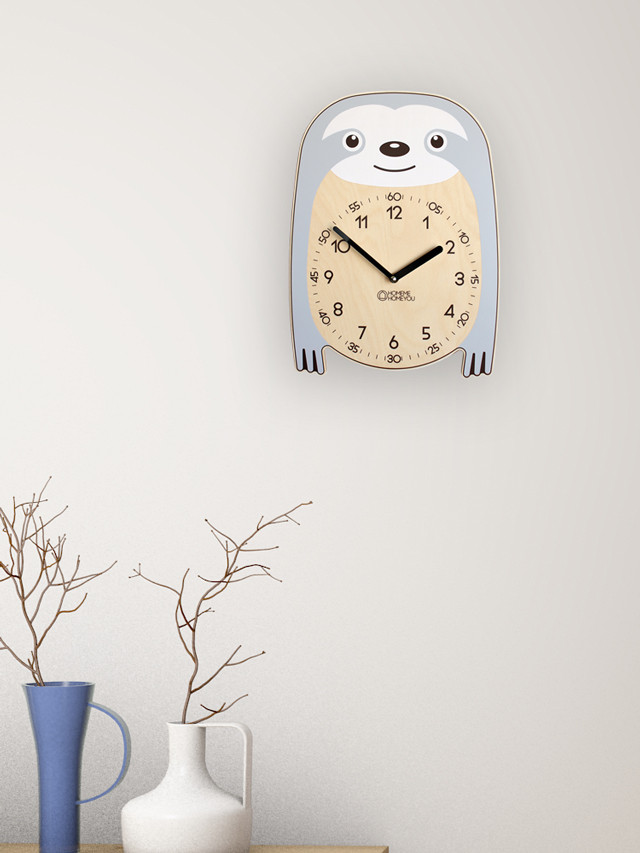 Nordic sloth school education design wall clock bo